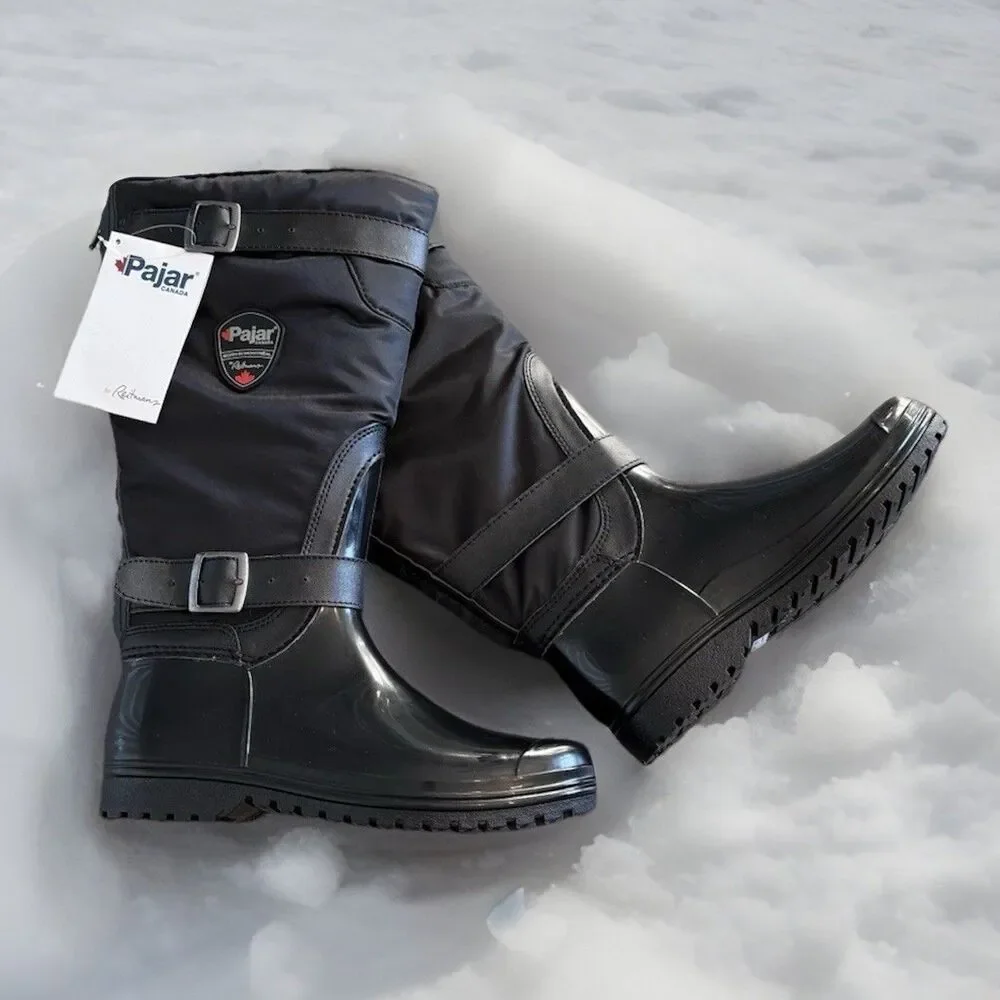 Pajar Canada RORY Women's Insulated Rain Boots - Black, SIZE 6.‎ NEW With Tags